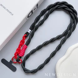 Chic Acrylic Crossbody Phone Lanyard with Anti - Lost Wrist Strap - Polyester / Nylon (C)