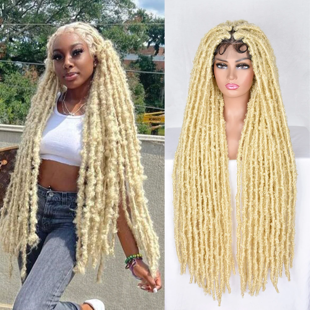 

Butterfly Locs Crochet Hair Full Lace Synthetic Wig Faux Locs Wigs Braiding Wigs afro braid wig With Baby Hair For Black Women
