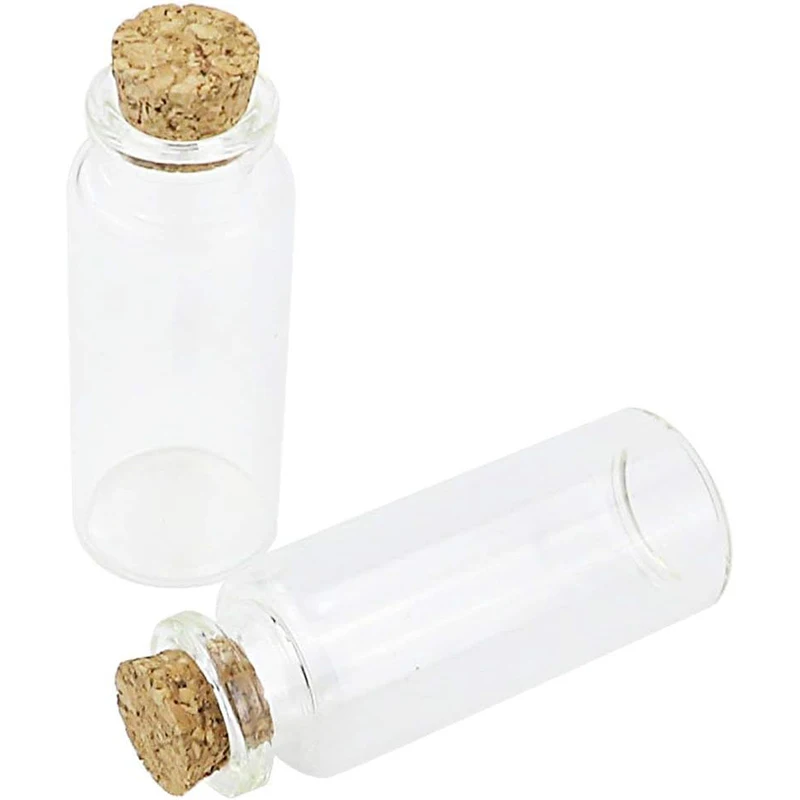 40pcs 20ml 22X80mm Cute Clear Glass Bottles with Cork Stopper Empty Spice Bottles Jars DIY Crafts Vials Storage Wedding Favors