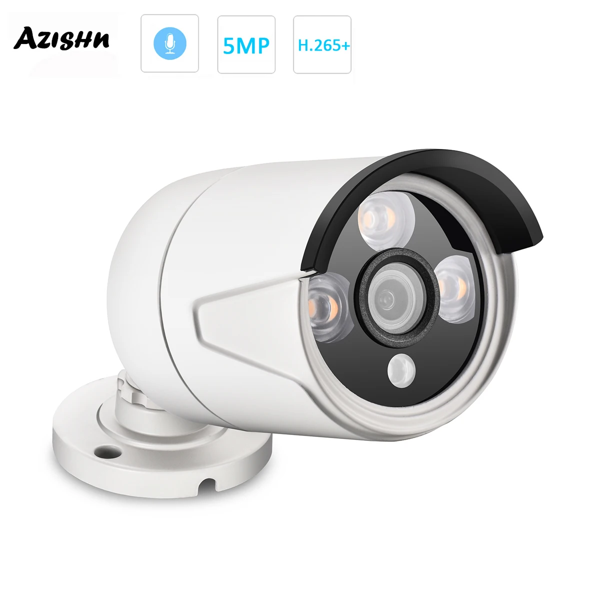 

AZISHN H.265+ 5MP 4MP 3MP 2MP POE IP Camera Outdoor Video Motion Detection 3IR Array LEDS CCTV Security for NVR System