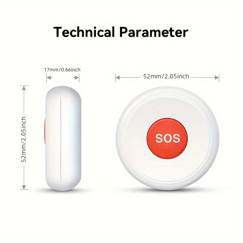 Zigbee 3.0 스마트 SOS 단추 비상 경보, 투야 홈 노인 도움 경보 스위치, 환자 경고 호출 단추 SOS 센서