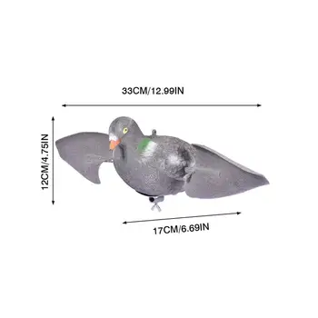Outdoor Pigeons Motion Decoy Wind Decoy With Movable Wings For Garden Decor Animal Fake Bait For Hunting Pigeons 6