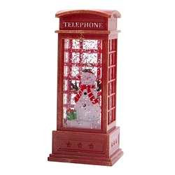 Christmas Lantern Snow Globe Lantern Christmas Water Glittering Snow Telephone Booth For Festival For Kids