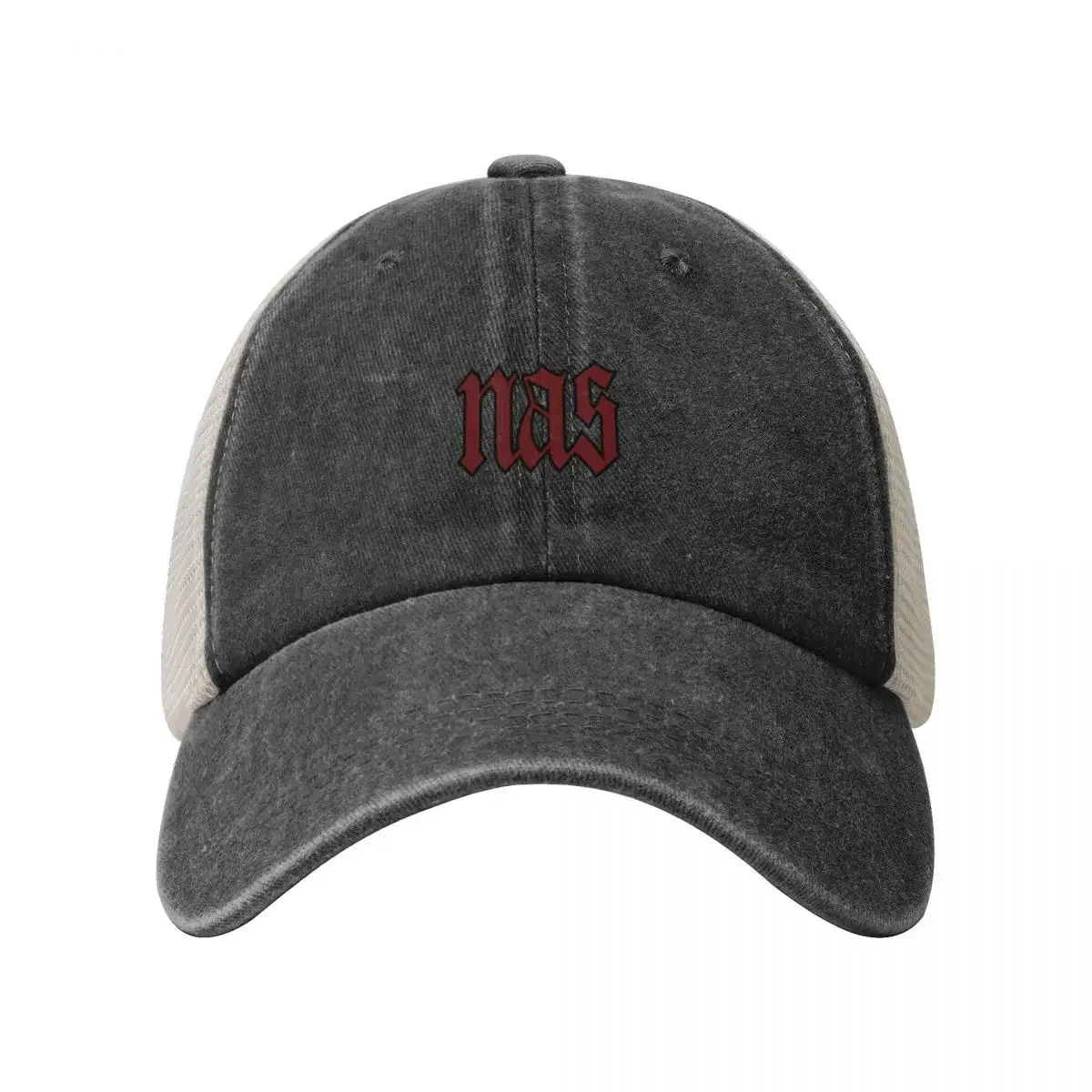 Nas Illmatic 로고 카우보이 메쉬 야구 모자, 골프 모자, 햇빛 차단 모자, 여성용 블랙 모자