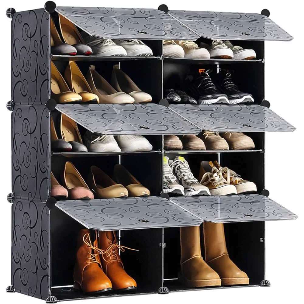 

Shoe organizer Cabinet,24 Pair shoe rack organizer closet, DIY Narrow Standing Stackable Space Saver Shoe Cabinet
