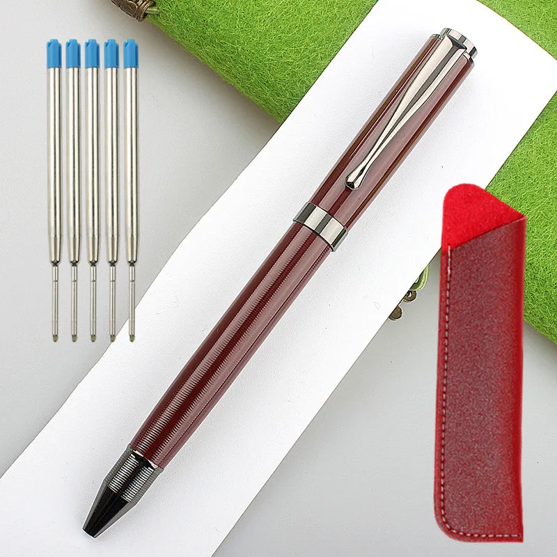 

luxury metal Ballpoint Pen gift maroon ball point ink pen Stationery Student Office school supplies sationary pens