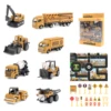 8pcs/set Alloy Engineering Truck with Road Sign&Mat Classic Construction Model Vehicle Excavator Loader Tractor Toy Car for Boys 1