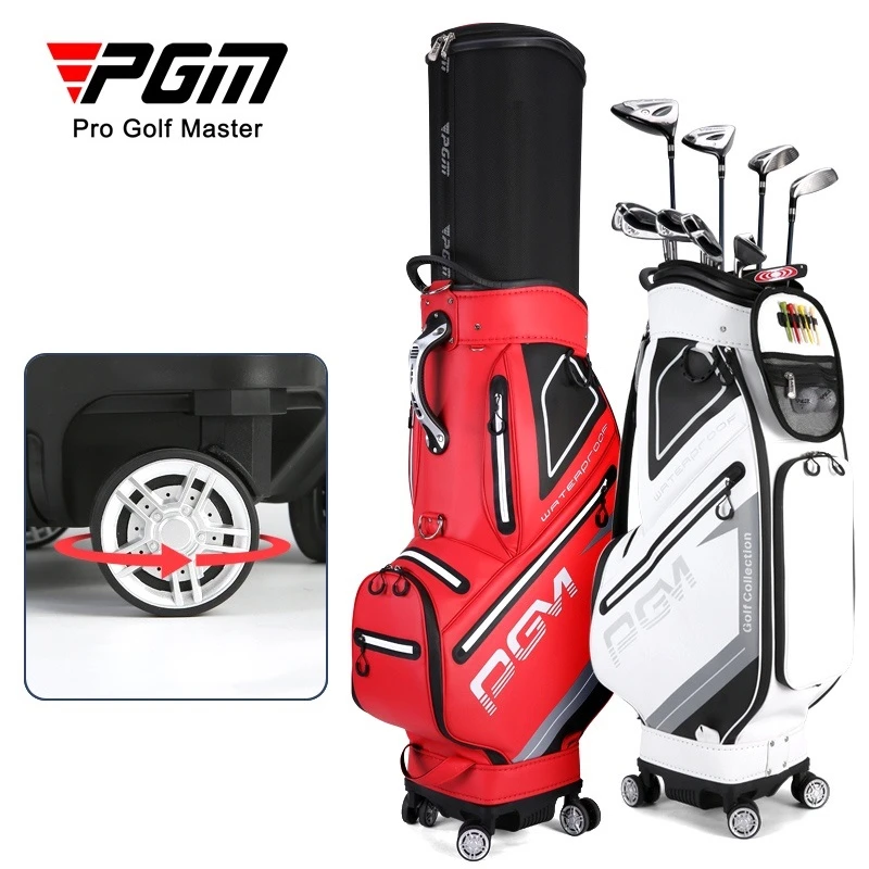 

Сумка для гольфа PGM QB098 Мужская, утолщенная, 5 отделений, водонепроницаемая, выдвижная, с 4 колесами и тормозной системой