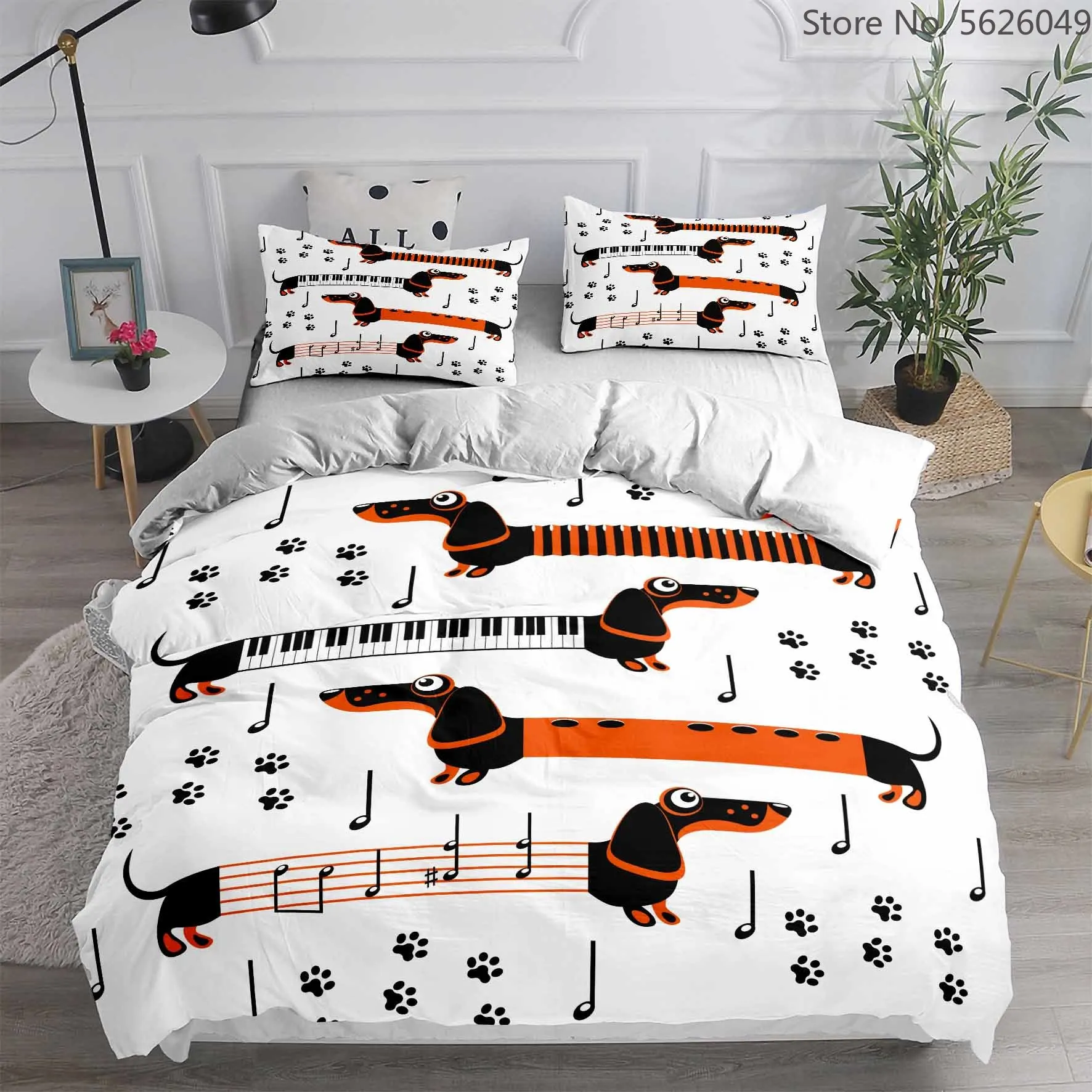 

Cartoon Dachshund Bedding Set Cute Dogs Duvet Cover For Kids Baby Bed Set Queen King Size Comforter Quilt Cover Bedroom Decor