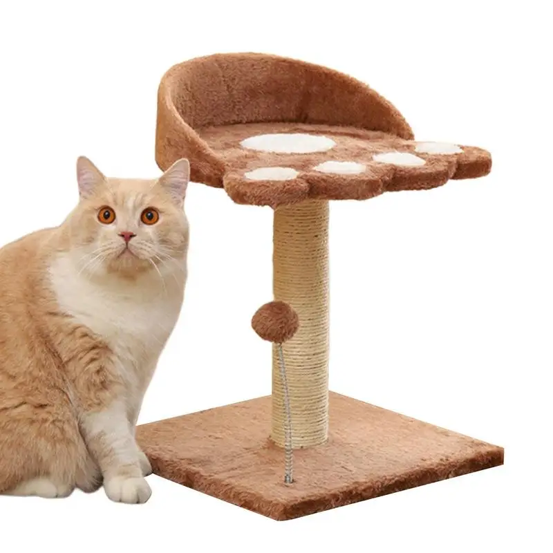 

Cat Condo Cat Paw Pet Play House Tower With Scratching Post Cat Furniture Activity Center With Ball Anti-Toppling Device For