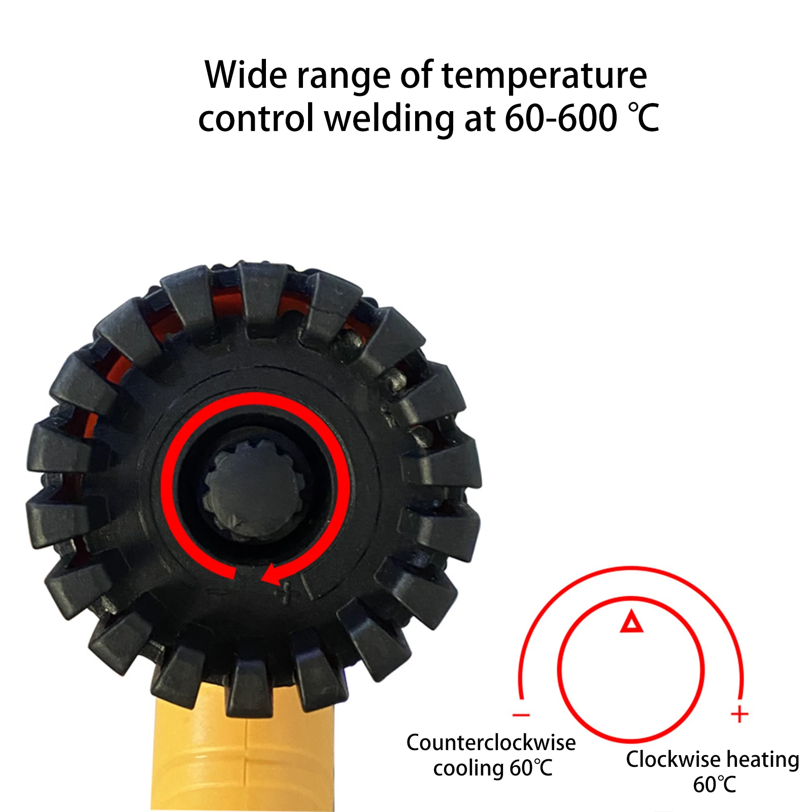 750W Electric Hot Air Gun Heat Gun Temperature Adjustable Welding Gun Auto Plastic Pipe melting Welding Repair Tool 100-600℃ 5