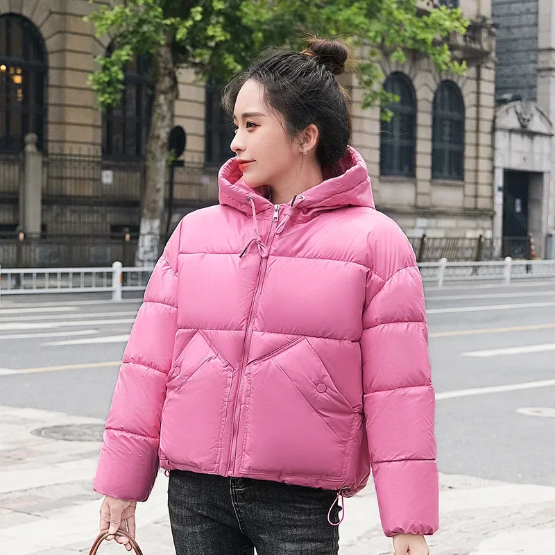 Anorak-Chaqueta larga de algodón con capucha para mujer, abrigo informal,  holgado, versátil, de color sólido, novedad de invierno - AliExpress