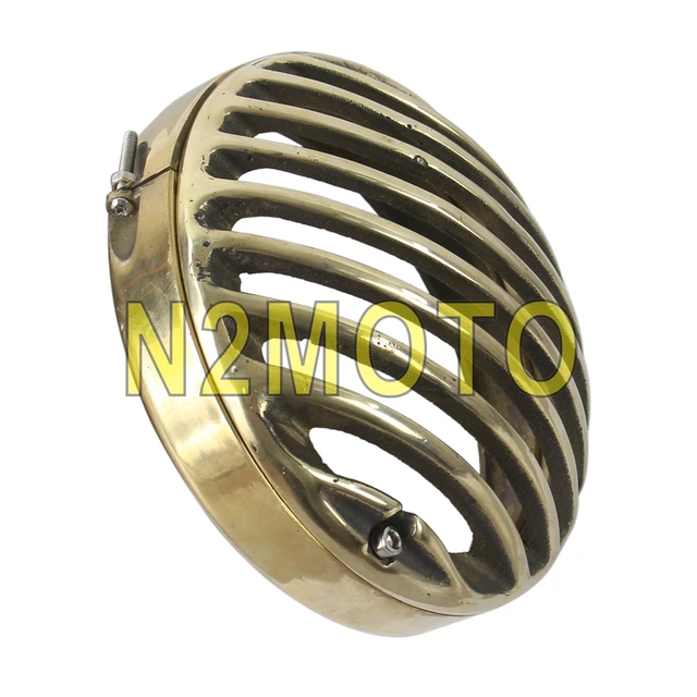 Motorcycle Brass 4.5 Headlight Grill Guard Head Light Cover