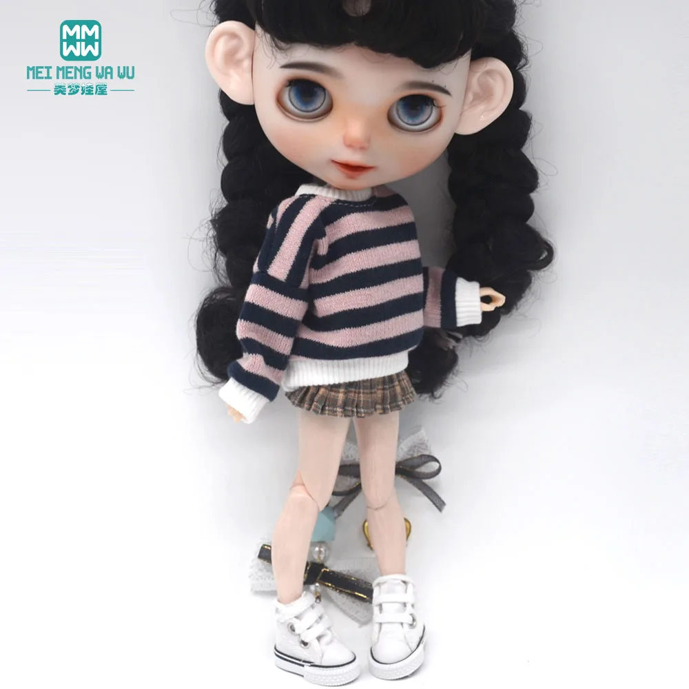 Clothes for doll three piece fashion sweater set fits Blyth Azone OB22 OB24 doll accessories 6