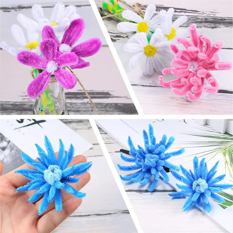 Colorful Chenille Stems Craft Diy Pipe Cleaners Colorful Chenille Stems  100pcs Assorted Kids Pipe Cleaners for Diy Art Crafts - AliExpress