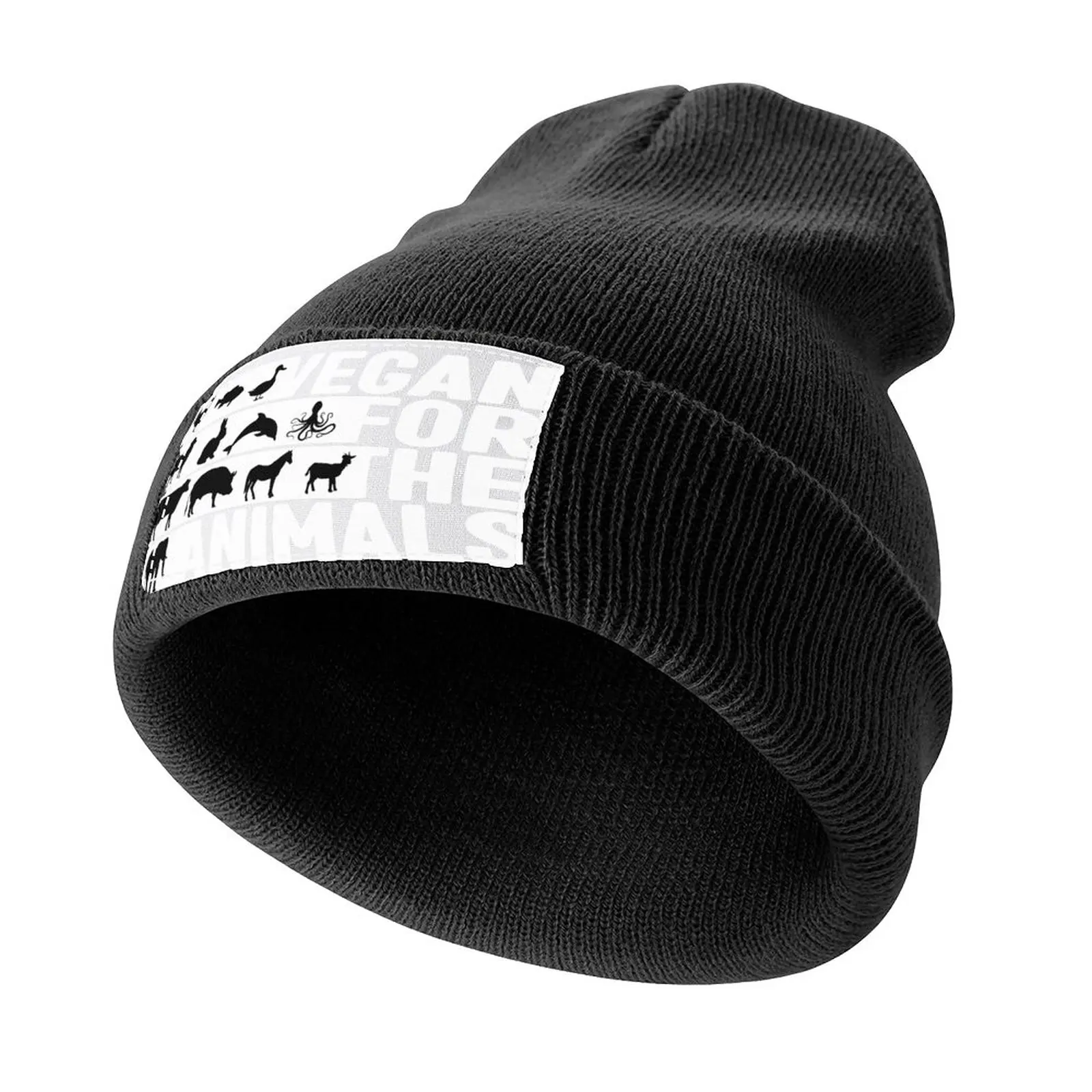 

Vegan for the animals rights matter Go vegan plant based cruelty free Veganism Unites States United Kingdom Knitted Hat