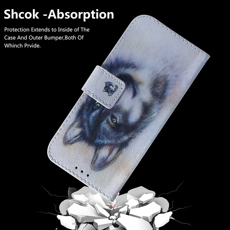 Stylish Painted Flip Leather Magnetic Phone Case Cover