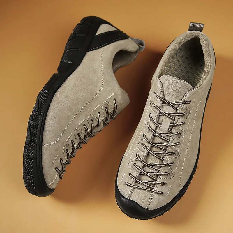 Men's Shoes Genuine Leather Outdoor Non-slip Sneakers Breathable Large Size Casual Shoes Fashion Flats Boat Shoes Men Loafers 2
