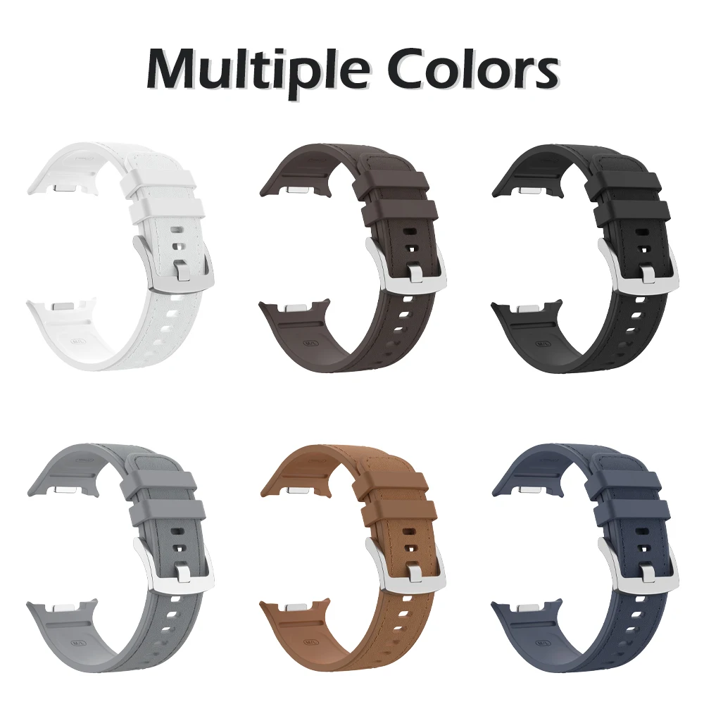 Leather-Like Silicone Fashion Versatile Waterproof Watch Strap