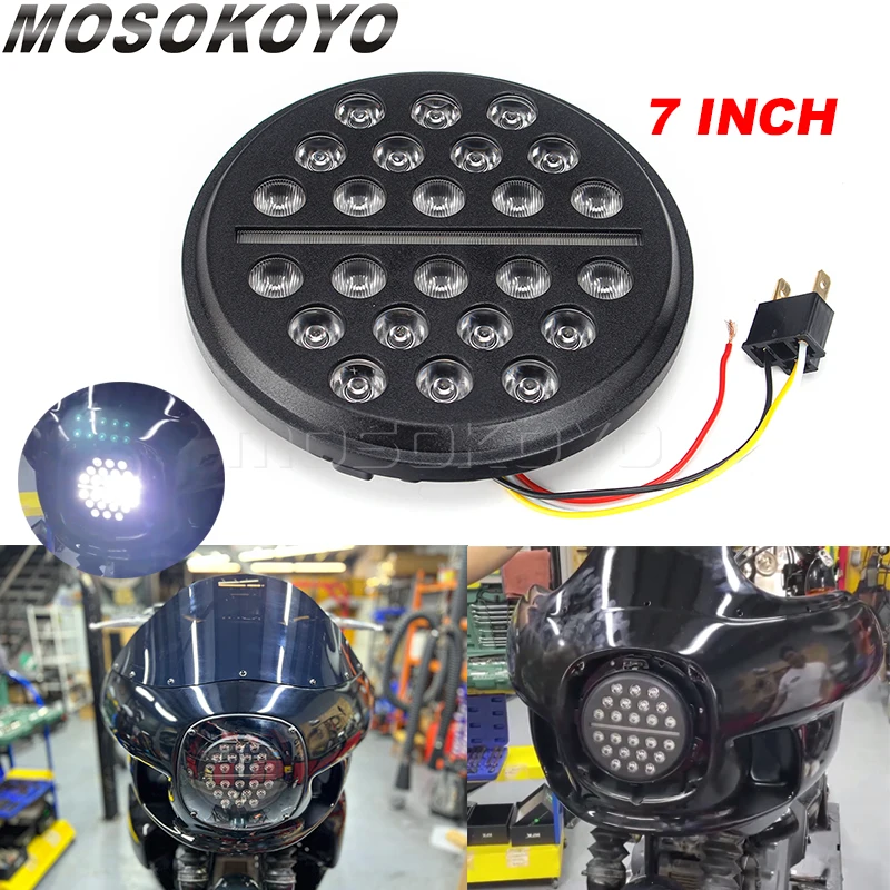 Per Honda Suzuki Yamaha Xsr900 Harley Sportster Xl Scrambler Cafe Racer Faro Universale Drl Lampada Frontale Illuminazione Luce Anteriore