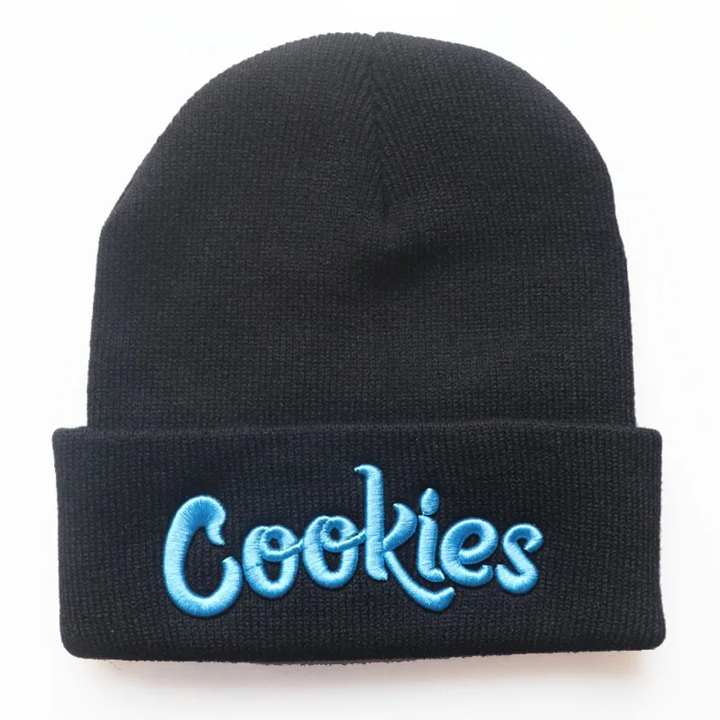 Bonnet tricoté pour homme et femme, chapeau à la mode, motif de biscuits, broderie, Ski, chaud, hiver