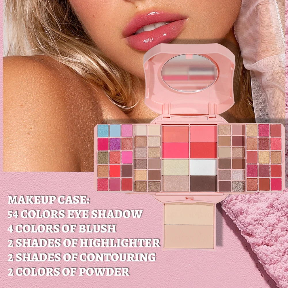 Pro All in One Makeup Gift Kit Set Box Full Women Waterproof Eyeshadow Palette Make Up Eye Shadow Blush Bronzer Contour Brushe