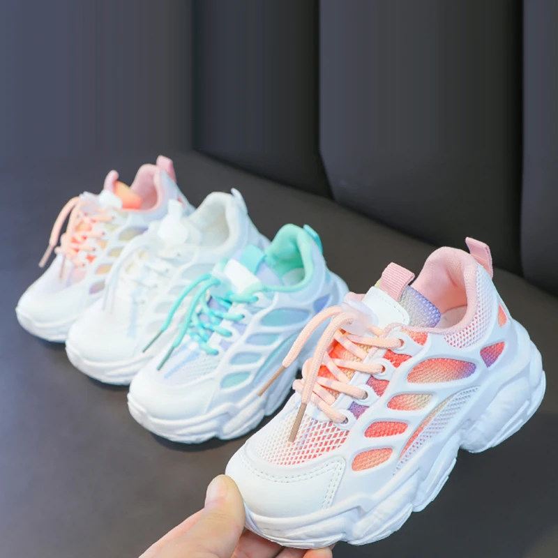 Autumn Big Children Kids Mesh Platform Sports Running Shoes Breathable Sneakers for Boys Girls School Hip Hop Dance Sneakers