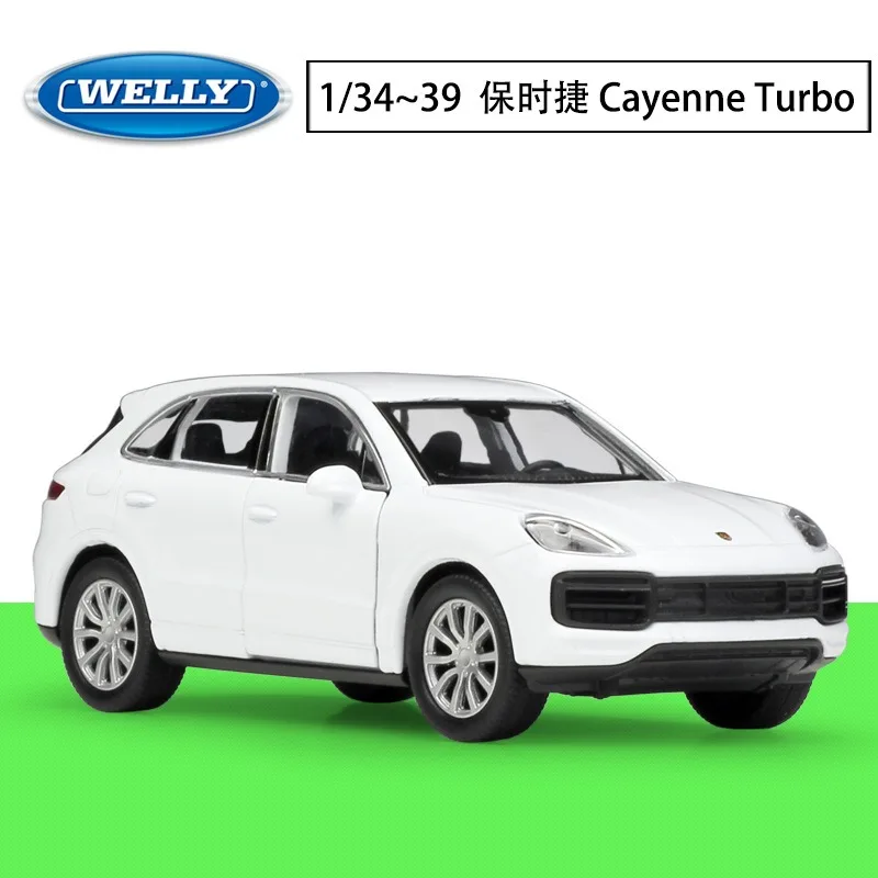 WELLY 1：36 Porsche Cayenne Turbo Car Model Simulated Alloy Pullback Cayenne Toys Car Models Collect Ornaments Gifts for Children