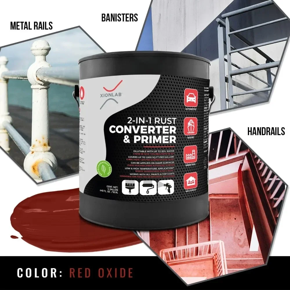 2-in-1 Rust Converter & Metal Primer Concentrate Covers Up To 4X More Industrial Grade Water Based UV Resistant Rust Reformer