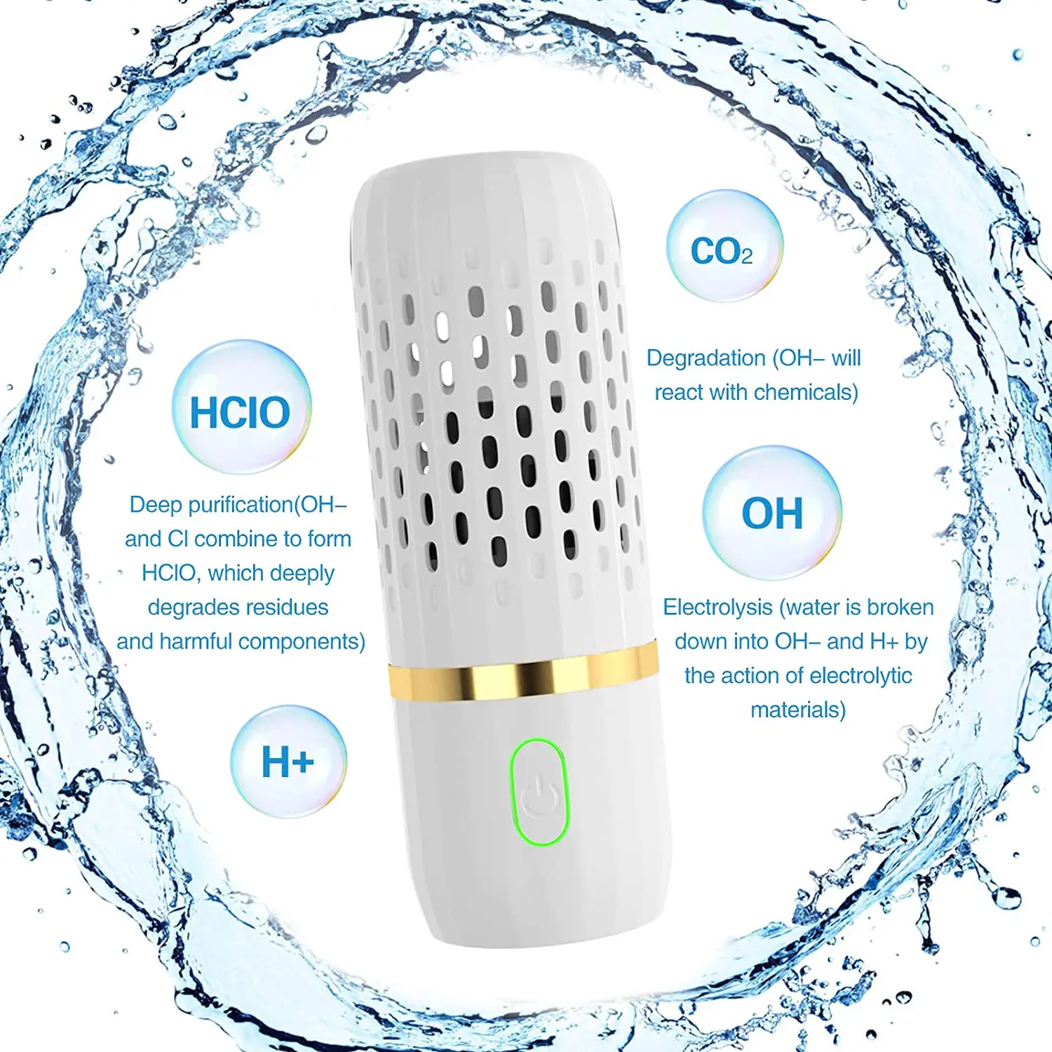 Vegetable Fruit Cleaner Ultrasonic Wireless Food Cleaner Suitable Outdoor Picnic Fruit Food Purifier