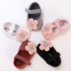 Cute Flower Mary Jane Flat Shoes For Baby Girls, Trendy Lightweight Soft Shoes For Indoor Outdoor Party Performance, Spring 1
