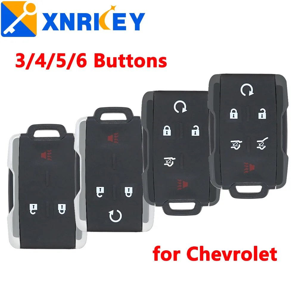 XRNKEY For GMC Canyon Sierra Yukon Car Key Shell Cover For Chevrolet Suburban Tahoe Colorado Silverado 3/4/5/6 Buttons Fob Case