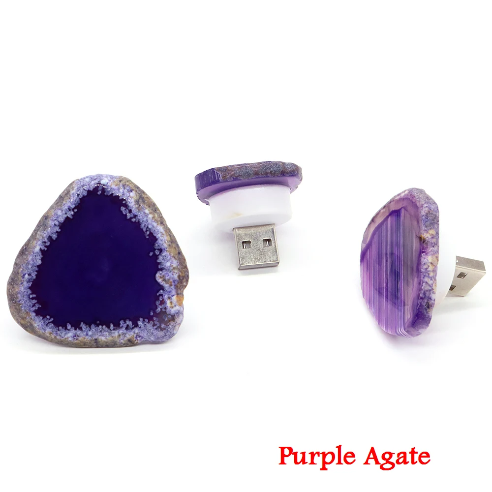 USB unregelmäßigen Achat Nachtlicht Achat Scheibe Kristall Nachtlicht Reiki Heilung Quarz Home Dekoration für Kinder Frauen Geburtstags geschenk – Detail 6