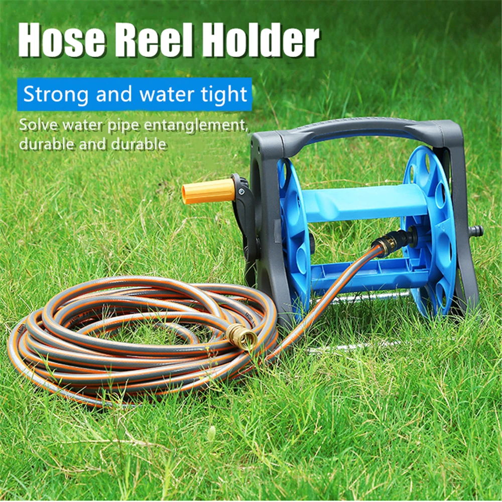 Garden Hose Reel Holder Hand Crank Hoses Reels Rack Water Pipe Storage Cart  Winding Tool Rack Garden Storage Tools Supplies 1Pc