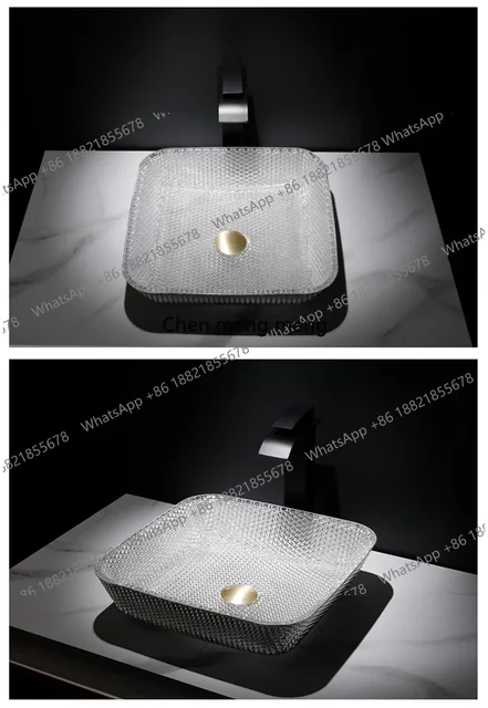 อ่างล้างหน้าห้องน้ำเคลือบเงาแบบลดราคา อ่างล้างหน้าทรงกระบอกคริสตัล อ่างล้างหน้าสีเงิน อ่างล้างหน้าแก้ว อ่างล้างหน้าห้องครัว 6