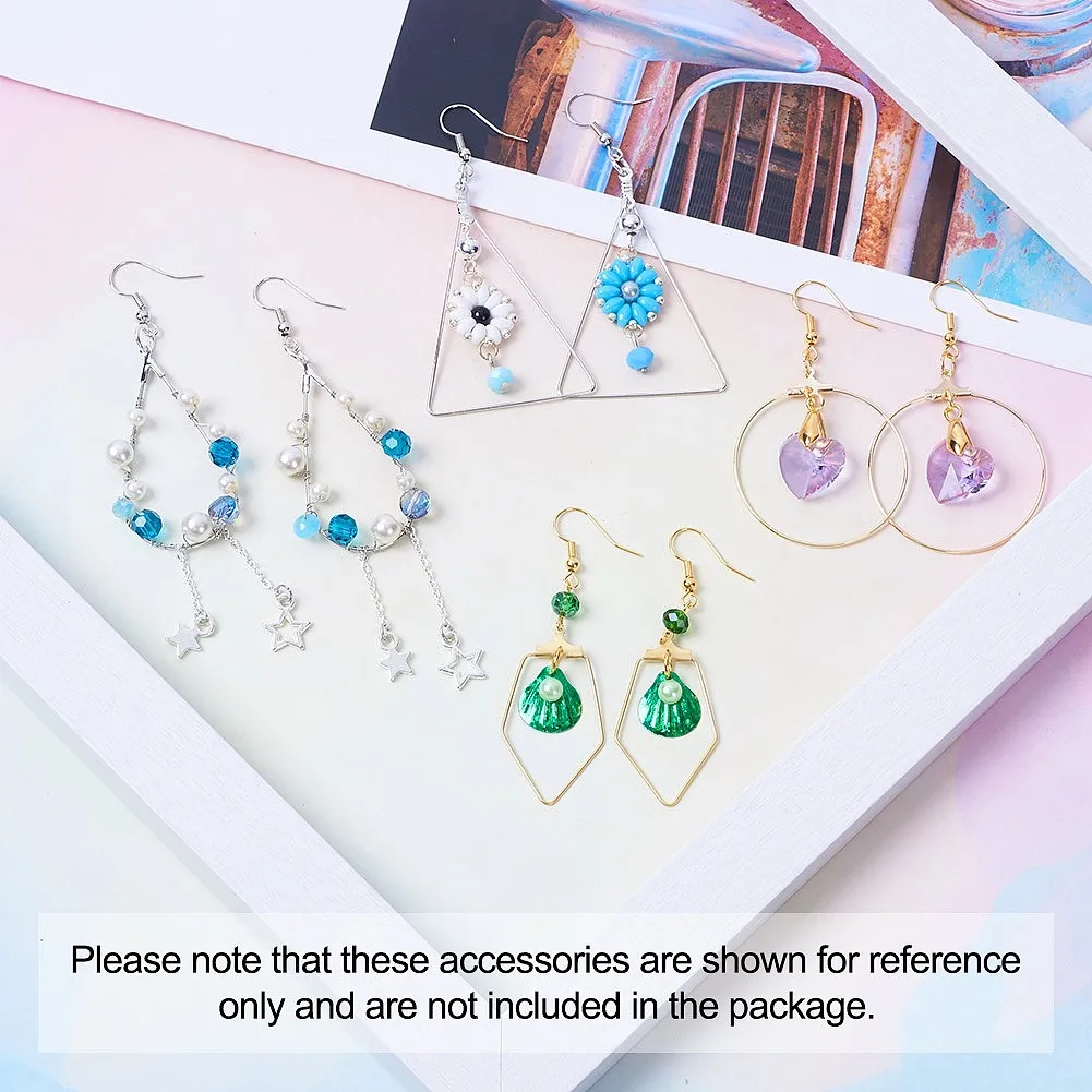 40pairs Pentagon Triangle Teardrop Ring Shape Earring with Brass Hooks Plastic Ear Nut for Jewelry Making Earrings DIY Component