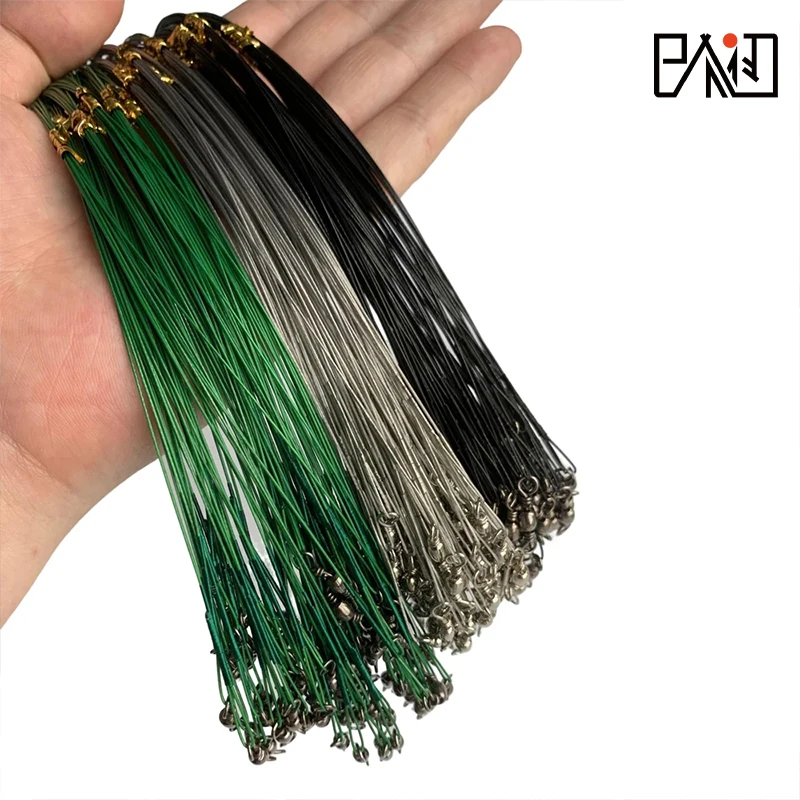 

20-Pack Fishing Lure Leader Line Anti-Bite Line Fishing Line Steel Wire Headband Swivel Fishing Accessories Fishing Supplies