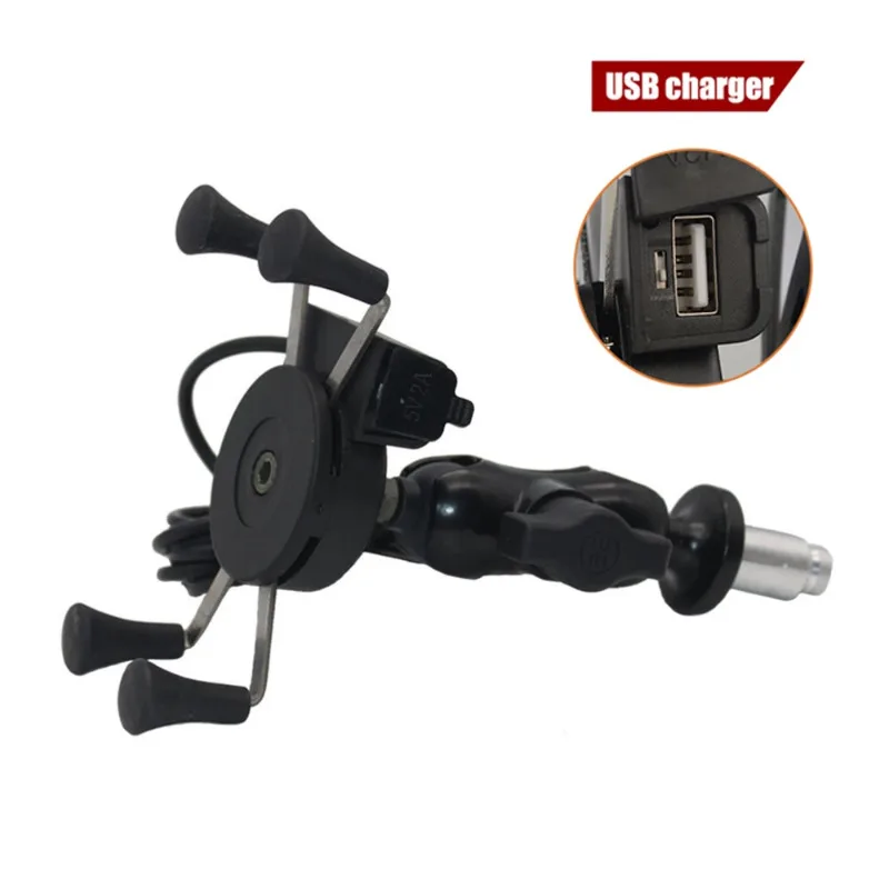 

Motorcycle Phone Holder Fork Stem Mount GPS Navigation Bracket with USB Charger for BMW F900XR Yamaha Tenere700 Cellphone Stand