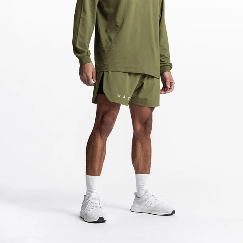 Sports quick-drying double layer casual shorts outdoor running fitness basketball pants gym shorts men