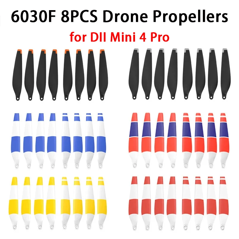Mini 4 Pro 8pcs Propellers 6030F Low Noise  Drone LightWeight Wing Fans Spare Parts Quick Release for DJI Mini 4 Pro Accessories
