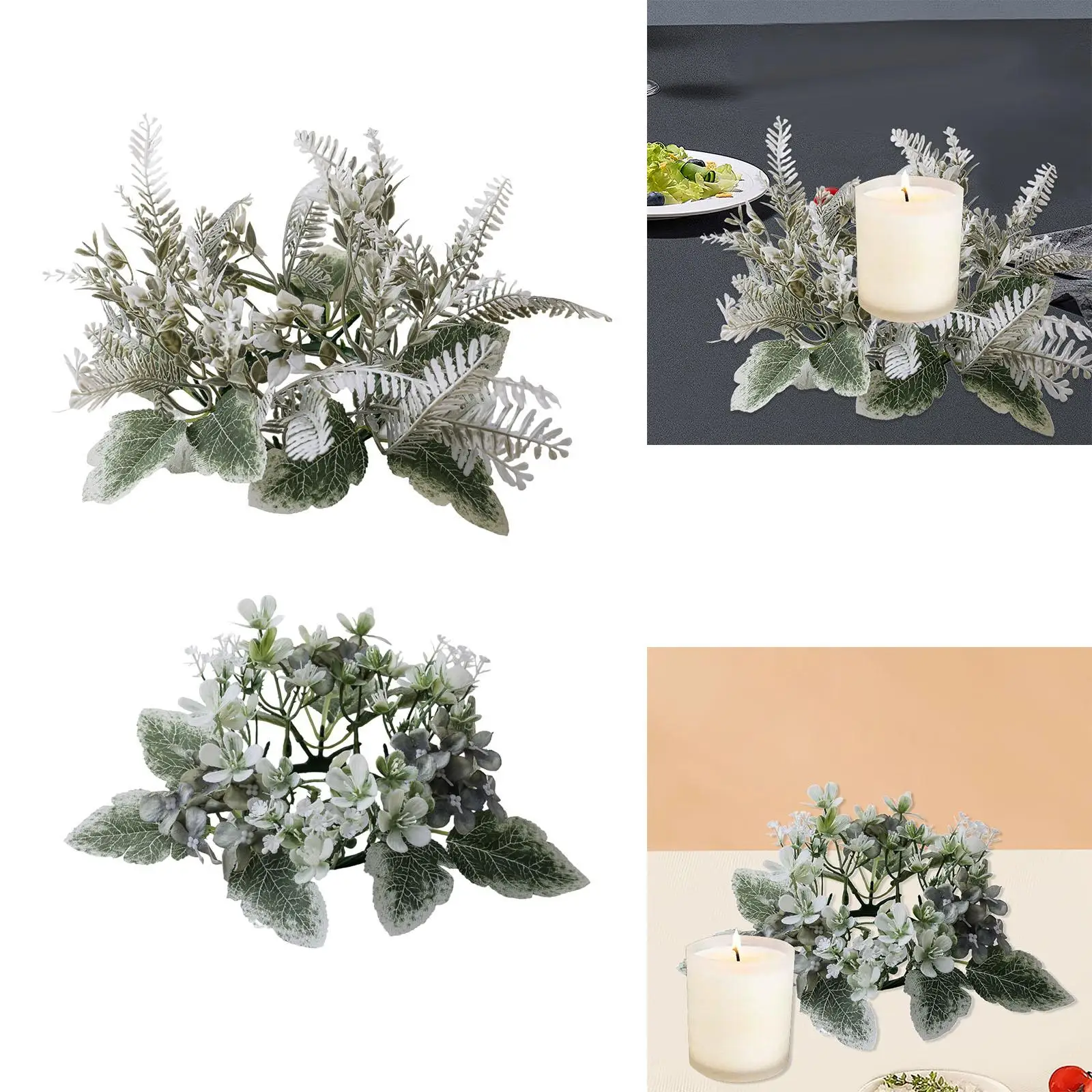 Candle Rings Wreath Door Hanging Plant Ornament Creative Handmade Candlestick Holder for Cabinet Decoration Summer Wedding