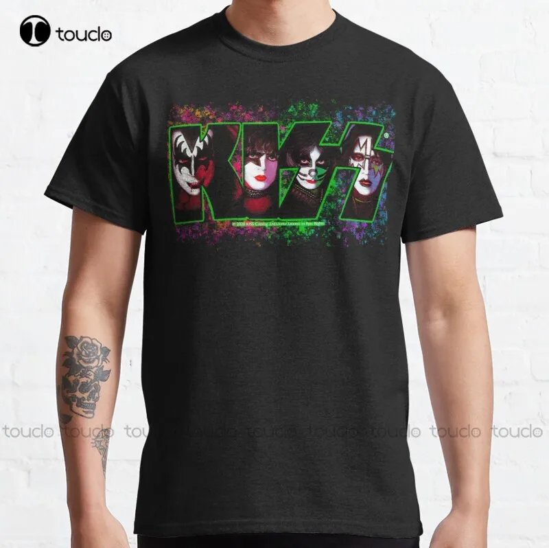 

New Kiss Fan Art Classic T-Shirt Cotton Tee Shirt White T Shirt Custom Aldult Teen Unisex Digital Printing Tee Shirt Custom Gift