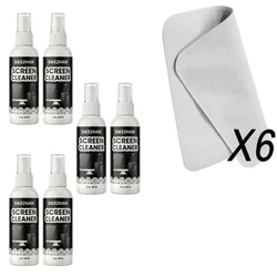 Compact Screen Cleaner Spray Kit with Microfiber Cloth - Streak - Free Shine for All Screens, 59ml Travel Size (6set)