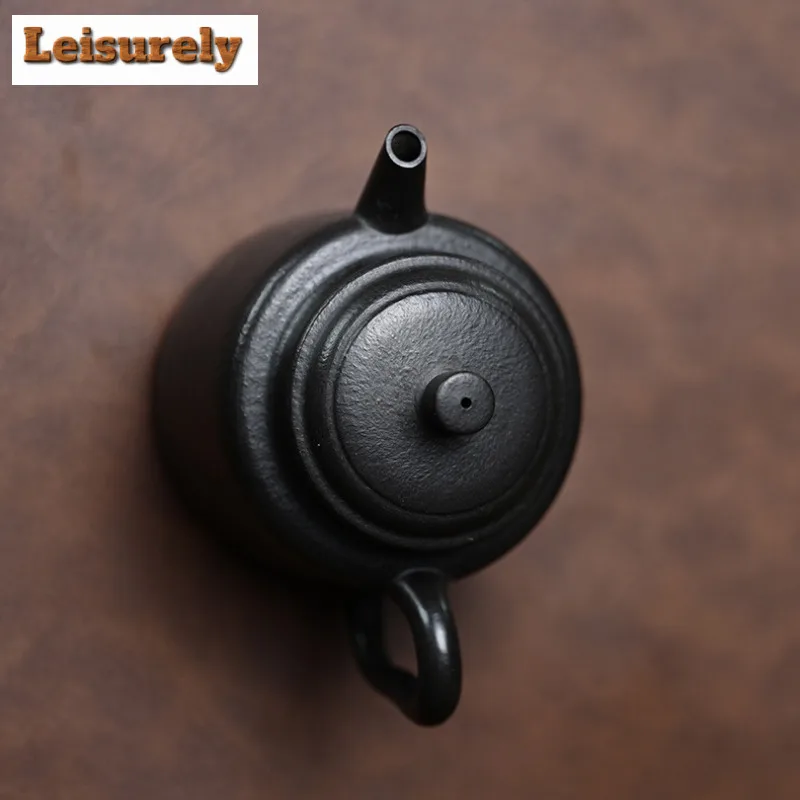 180ml Yixing Purple Clay Teapots Handmade Black De Zhong Pot Raw Ore Dahongpao Mud Tea Brewing Kettle With Strainer Zisha Teaset