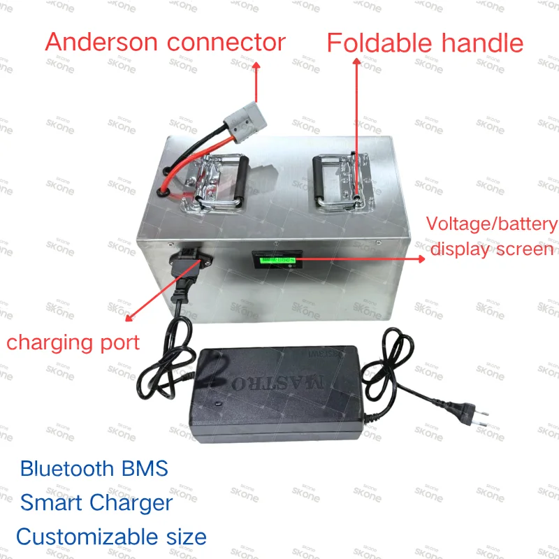 60V Rechargeable Power System with Charger for Backup Energy Storage