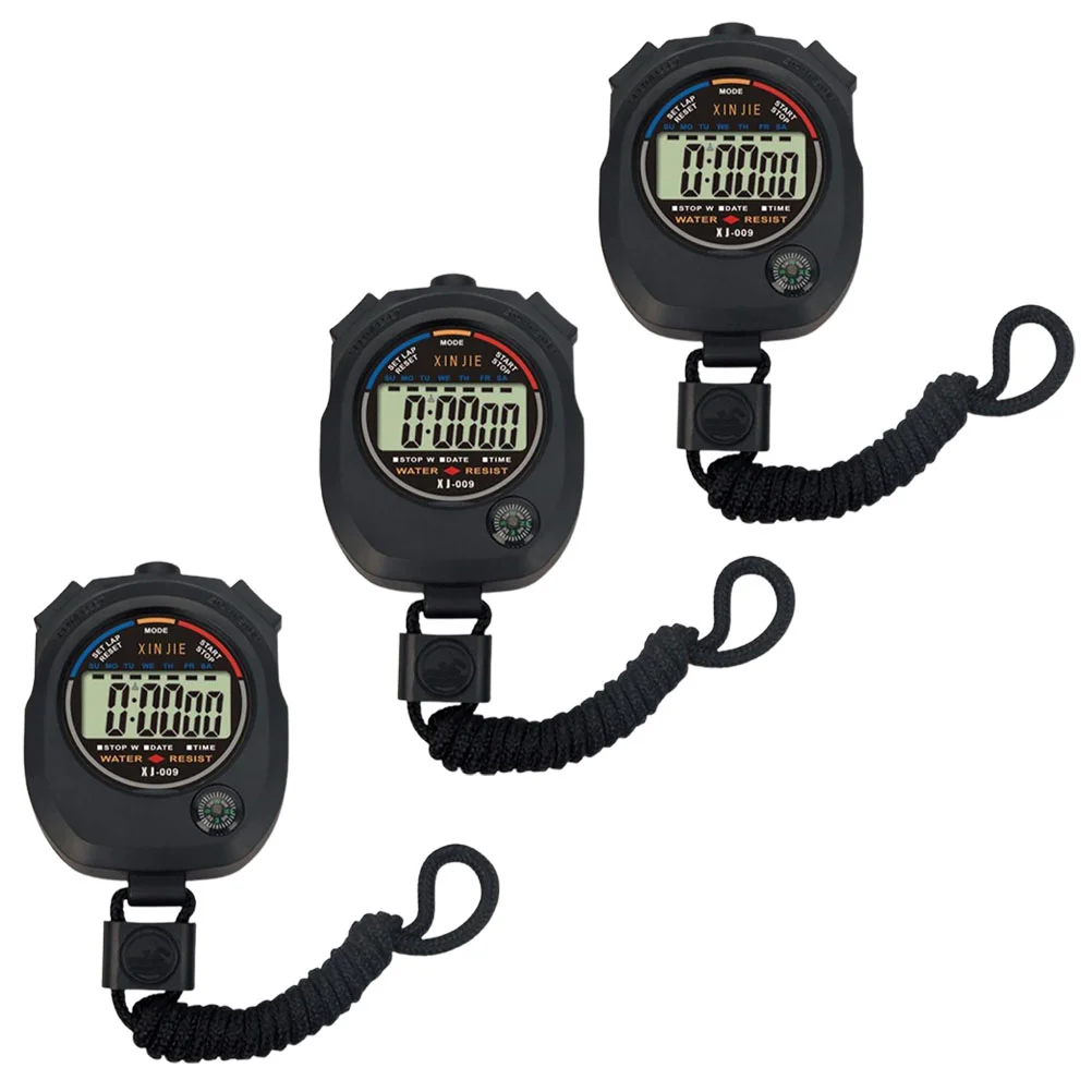 

3 Pcs Timer Training Stopwatch for Match Game Stopwatches Number Abs Referee