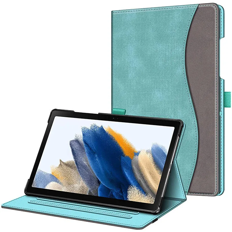 Прошитый кожаный чехол для Galaxy Tab A9 Plus A8 10,5 A7 Lite 8,7 дюйма Tab S6 Lite 10,4 S7 FE S8 Plus 12,4 S9 11 дюймов, чехол-бумажник