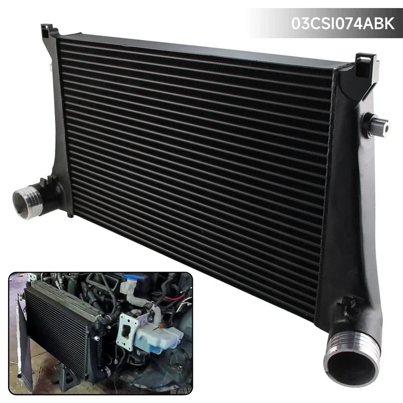 Intercooler Tuning 70Mm Per Vw Mk7 Gti Golf R Vag 1.8T 2.0T 8V A3 S3 Ea888 Skoda Superb 3V Nero/Argento