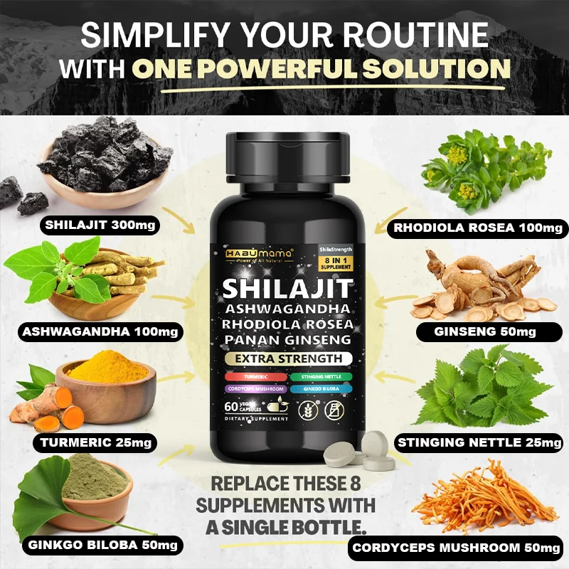 Pure Himalayan Shilajit Resin 300mg with 85+ Trace Minerals & Fulvic Acid for Energy Immune Support shilajit resin supplements
