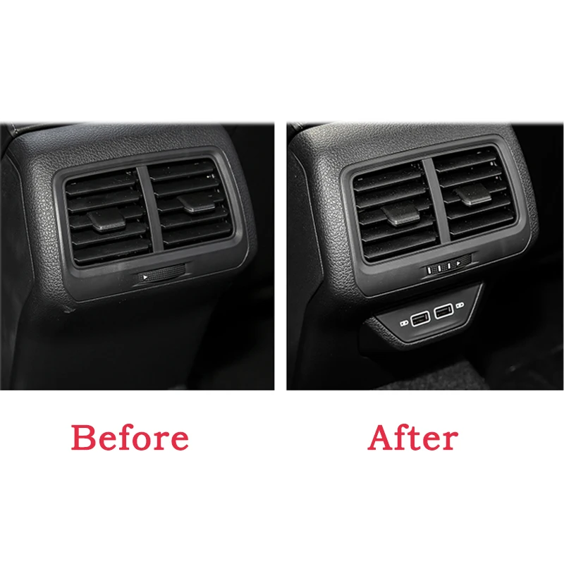 For VW Golf 7 MK7 2013- Air Outlet Rear Vent Trim Frame A/C Outlet Center Armrest With USB C Type-C 5GG 864 298B 82V